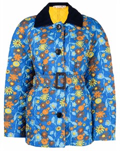 Пальто с поясом и цветочным принтом Marni
