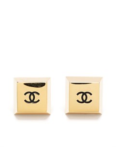 Серьги клипсы 1990 х годов с логотипом CC Chanel pre-owned