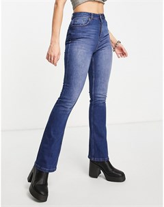 Эластичные расклешенные джинсы в стиле 70 х из материала с добавлением пеньки темно синего цвета Asos design