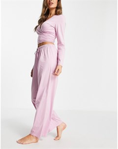 Розовый пижамный лонгслив из органического хлопка с запахом Выбирай и Комбинируй Asos design