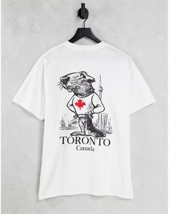 Белая футболка с принтом Toronto на спине Vintage supply