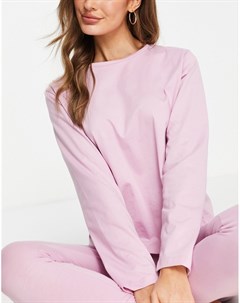 Розовый пижамный лонгслив из органического хлопка Выбирай и Комбинируй Asos design