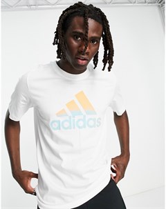 Белая футболка с логотипом adidas Adidas performance