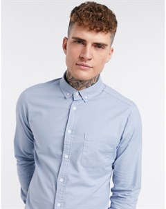 Пыльно голубая оксфордская рубашка узкого кроя Asos design