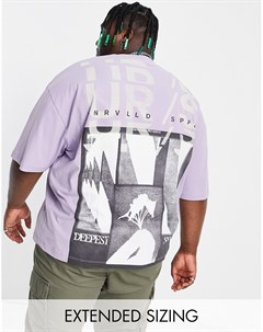 Oversized футболка лилового цвета с графическим принтом ASOS Unrvlld Spply Asos design