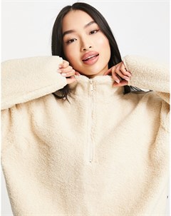 Кремовые укороченный пуловер из искусственного меха Cotton:on