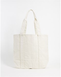 Плотная сумка тоут цвета экрю в стиле oversized из хлопка Asos design