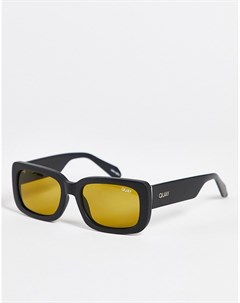 Солнцезащитные очки в квадратной черепаховой оправе желтого цвета с оранжевыми линзами Quay Yada Yad Quay australia