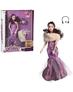 Кукла Atinil Виновница торжества В платье с меховой накидкой наушники 28 см WJ 21569 Junfa