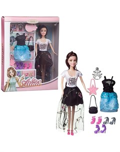 Кукла Atinil Стильный образ В платье с белым верхом и черной юбкой 28 см WJ 22268 2 Junfa