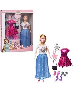 Кукла Atinil Стильный образ В платье с белым верхом и голубой юбкой 28 см WJ 22268 1 Junfa