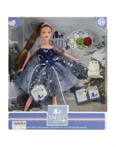 Кукла Emily Синяя серия С белым котенком и аксессуарами 30 см WJ 12666 Abtoys