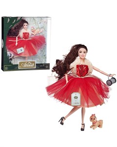 Кукла Atinil В платье с красной юбкой с собачкой и клатчем 28 см WJ 22280 1 Junfa