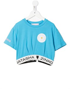Укороченная футболка с цветочным принтом Natasha zinko kids