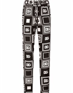 Шелковые брюки с логотипом Dolce&gabbana