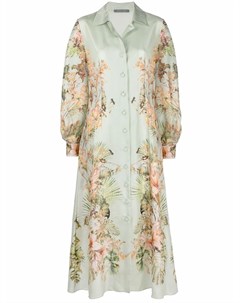 Шелковое платье рубашка с цветочным принтом Alberta ferretti