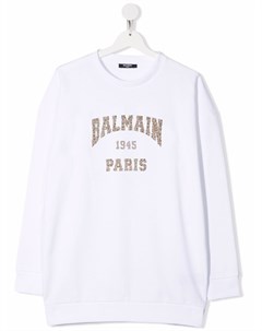 Толстовка с круглым вырезом и логотипом Balmain kids