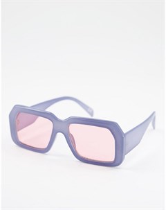 Синие солнцезащитные oversized очки из переработанного материала в стиле ретро с розовыми стеклами Asos design