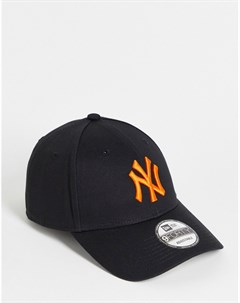 Темно синяя кепка с оранжевым логотипом NY Yankees 9FORTY New era