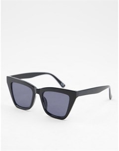 Солнцезащитные очки в угловатой черной оправе кошачий глаз из переработанных материалов Recycled Asos design