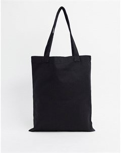 Черная сумка тойт из плотной хлопковой ткани Asos design