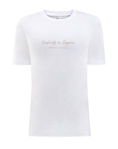 Хлопковая футболка с минималистичным принтом Simplicity in elegance Brunello cucinelli