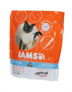 Корм для кошек лосось сух 1 5кг Iams