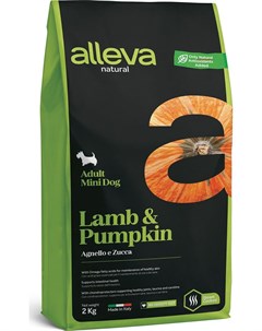 Сухой корм Natural Adult Lamb Pumpkin с ягненком и тыквой для собак миниатюрных пород 2 кг Ягненок и Alleva