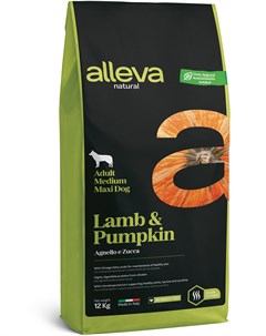 Сухой корм Natural Adult Lamb Pumpkin Medium maxi с ягненком и тыквой для собак средних и крупных по Alleva