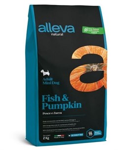 Сухой корм Natural Adult Fish Pumpkin Mini с рыбой и тыквой для собак миниатюрных пород 2 кг Рыба и  Alleva