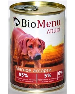 Консервы Adult для собак 410 г Мясное ассорти Biomenu
