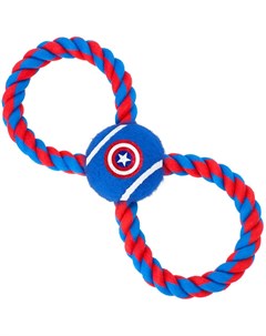 Игрушка Капитан Америка синий мячик на верёвке для собак Синий Buckle-down