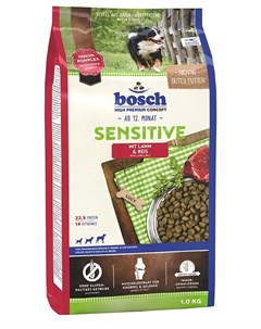 Сухой корм для собак Sensitive с ягнёнком и рисом 1 кг Bosch