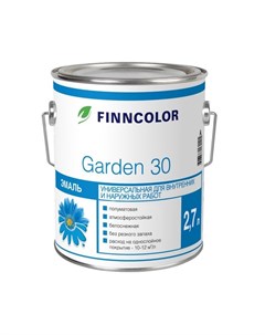 Эмаль алкидная Garden 30 полуматовая база A 2 7 л Finncolor