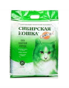 Наполнитель Элитный Эко впитывающий силикагелевый для кошек 16 л 6 8 кг Зеленый Сибирская кошка
