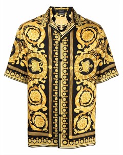 Шелковая рубашка с принтом Barocco Versace