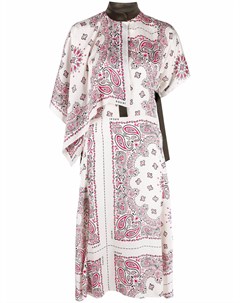 Платье миди асимметричного кроя с принтом Sacai
