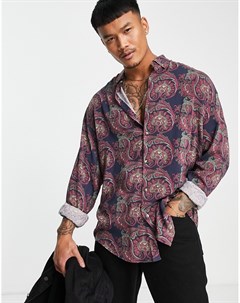 Oversized рубашка в стиле 90 х с винтажным принтом в стиле пейсли Asos design