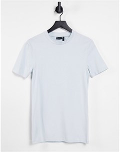 Голубая обтягивающая футболка из органического хлопка Asos design