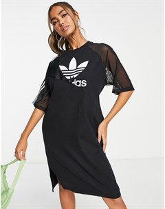 Черное платье футболка adicolour Adidas originals