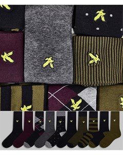 Набор из 10 носков разных цветов Lyle & scott bodywear