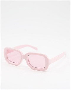 Розовые солнцезащитные очки в квадратной оправе из переработанных материалов со стеклами в тон Asos design