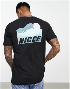 Черная футболка с принтом на спине Valley Nicce
