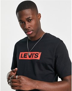 Черная футболка с небольшой вставкой с логотипом на груди Levi's®