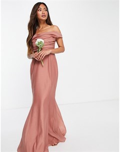 Платье макси с открытыми плечами и корсетом Bridesmaid Asos design