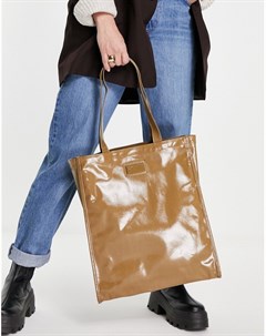 Парусиновая сумка шоппер с покрытием цвета хаки River island