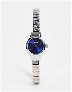 Серебристые часы браслет с темно синим циферблатом Sekonda