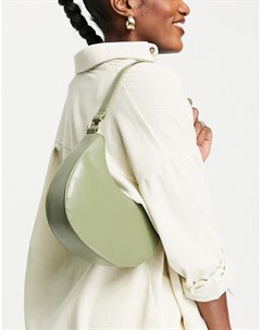 Закругленная сумка на плечо цвета хаки с длинным ремешком Asos design