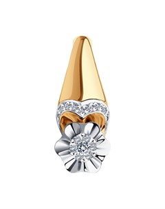 Серьга из комбинированного золота с бриллиантами Sokolov diamonds