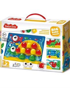 Мозаика Baby Toys Для самых маленьких d 40 мм 5 цветов 32 шт 02522ДК Десятое королевство